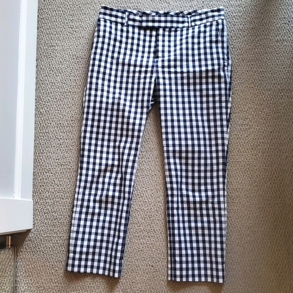 Banana Republic gingham checkered crop pants sz6